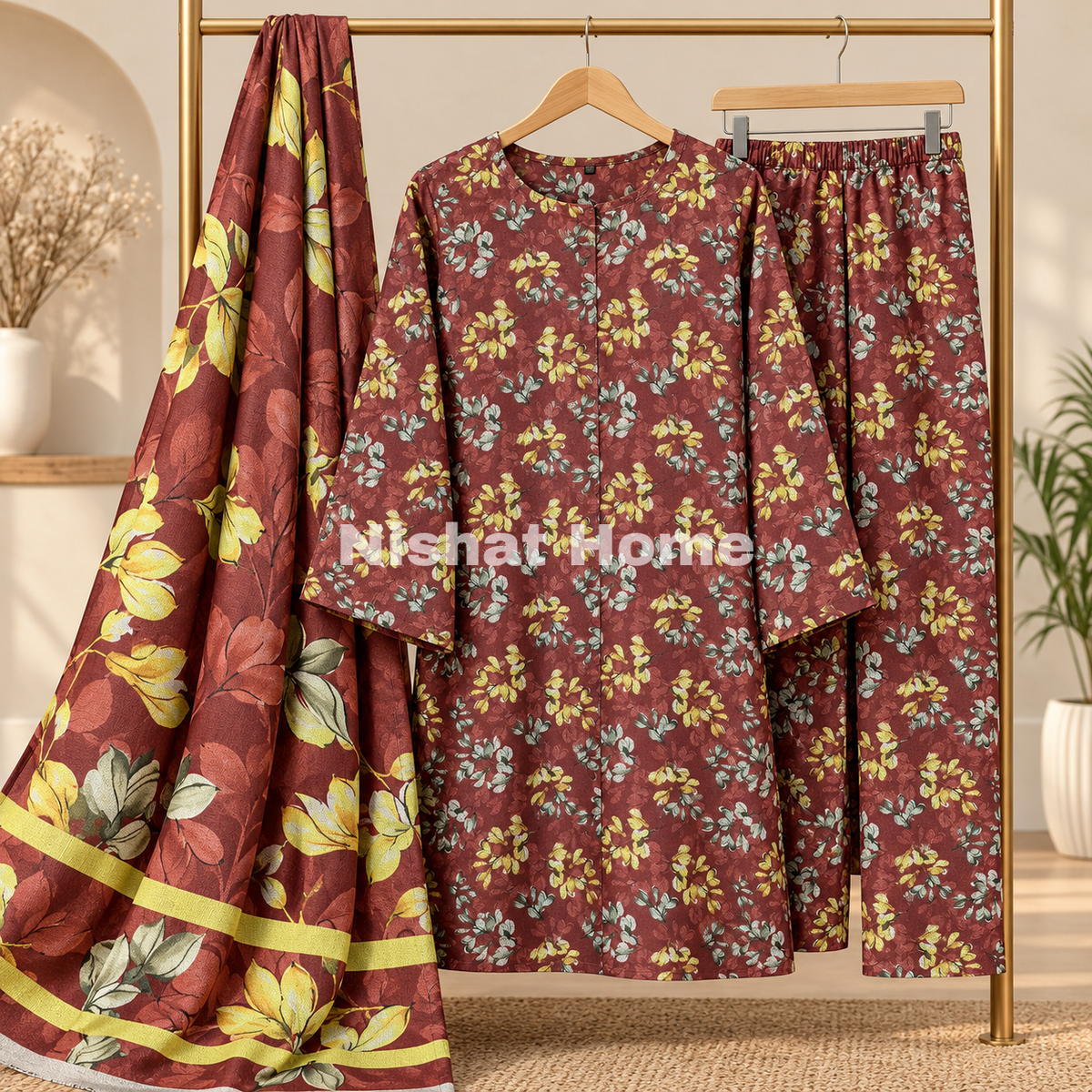 Alnina Women Winter Dhanak Same Dopatta - 3pcs - ADS03
