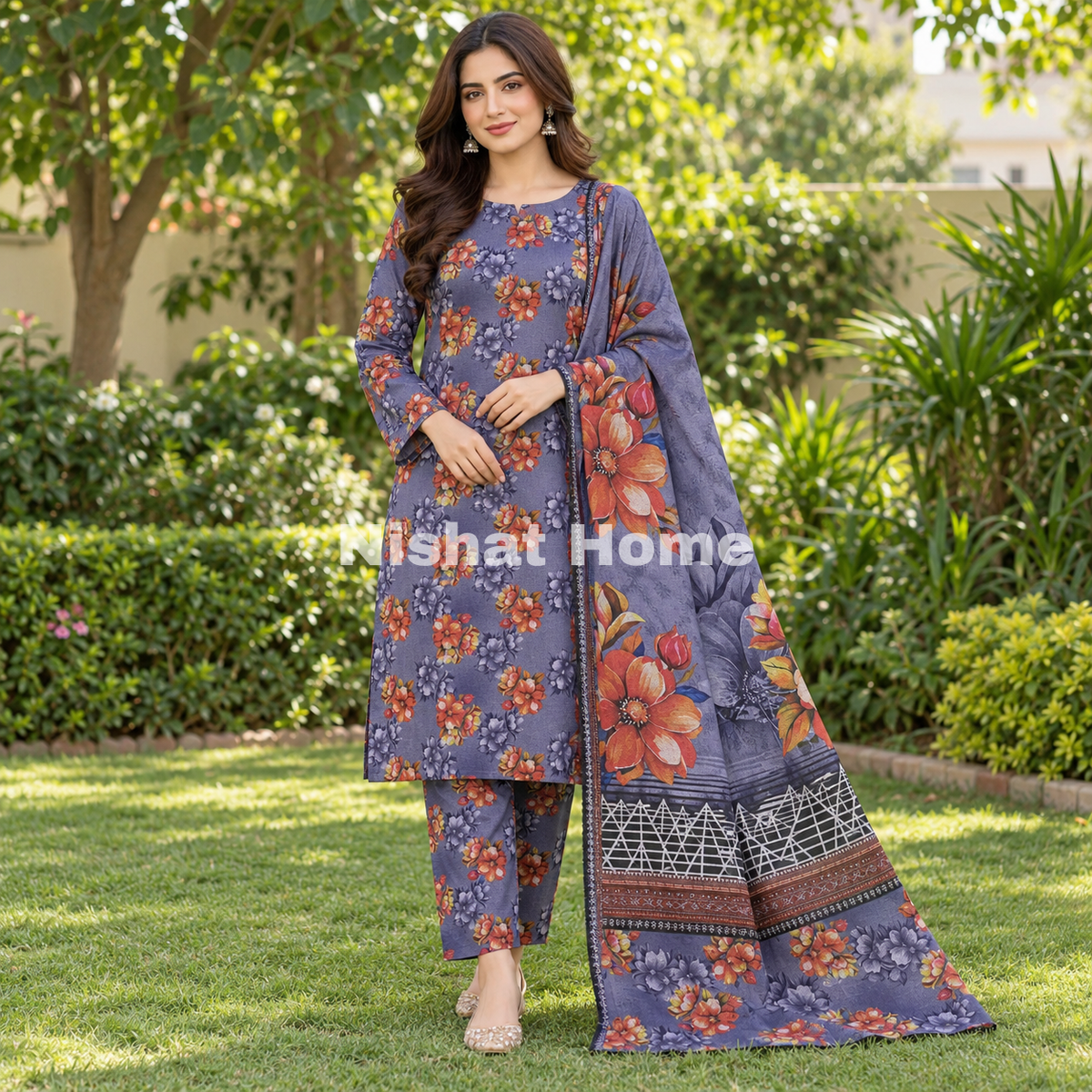 Alnina Women Winter Dhanak Same Dopatta - 3pcs - ADS04