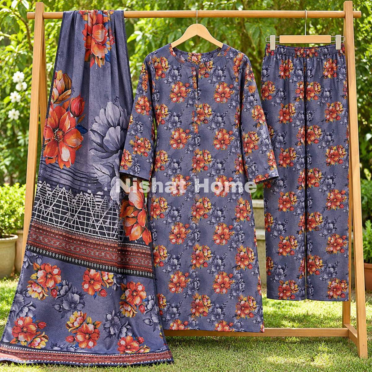 Alnina Women Winter Dhanak Same Dopatta - 3pcs - ADS04