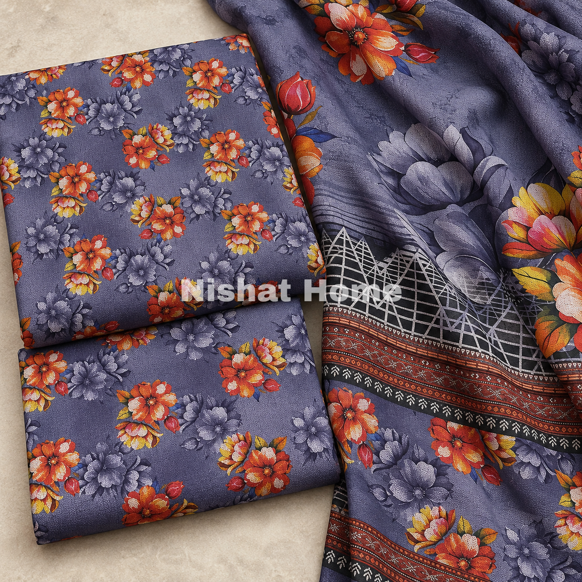 Alnina Women Winter Dhanak Same Dopatta - 3pcs - ADS04