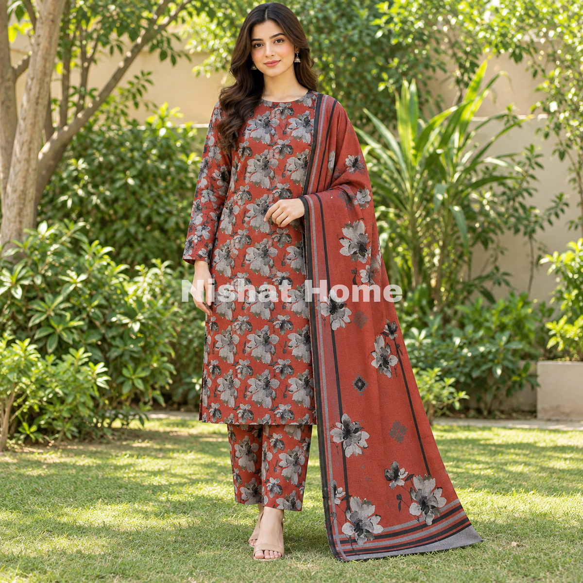 Alnina Women Winter Dhanak Same Dopatta - 3pcs - ADS05