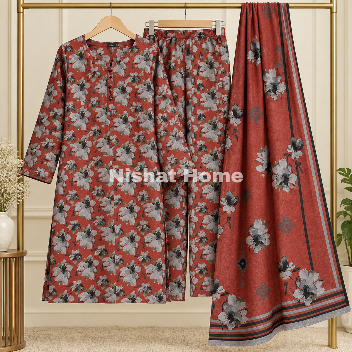 Alnina Women Winter Dhanak Same Dopatta - 3pcs - ADS05