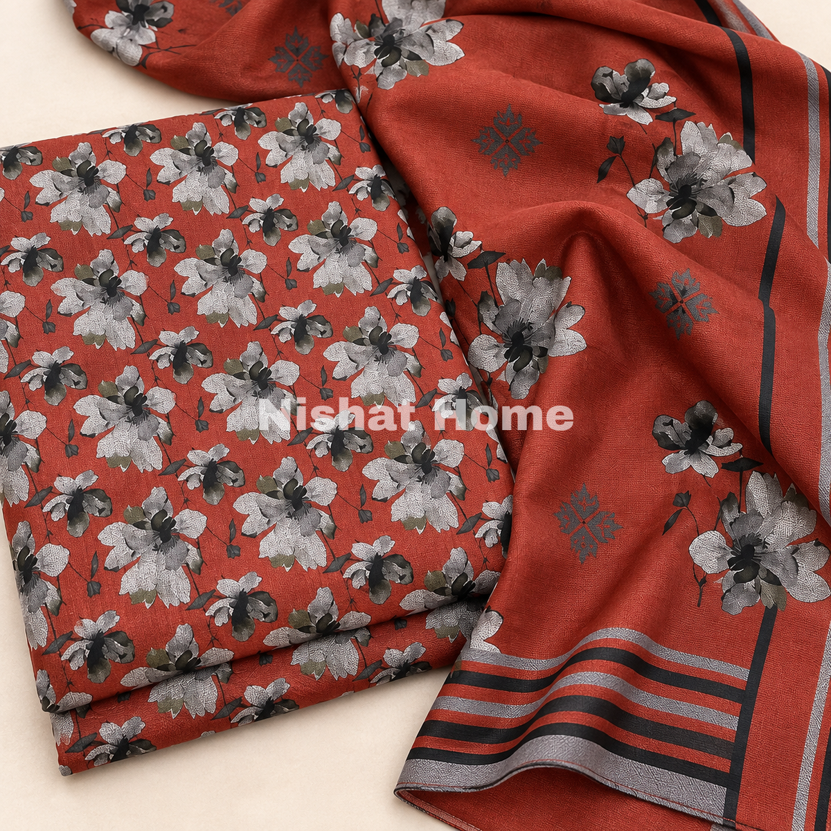 Alnina Women Winter Dhanak Same Dopatta - 3pcs - ADS05