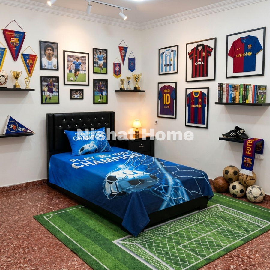 Divine Pure Cotton Kids Bed Sheet - Football - Single - DSB244