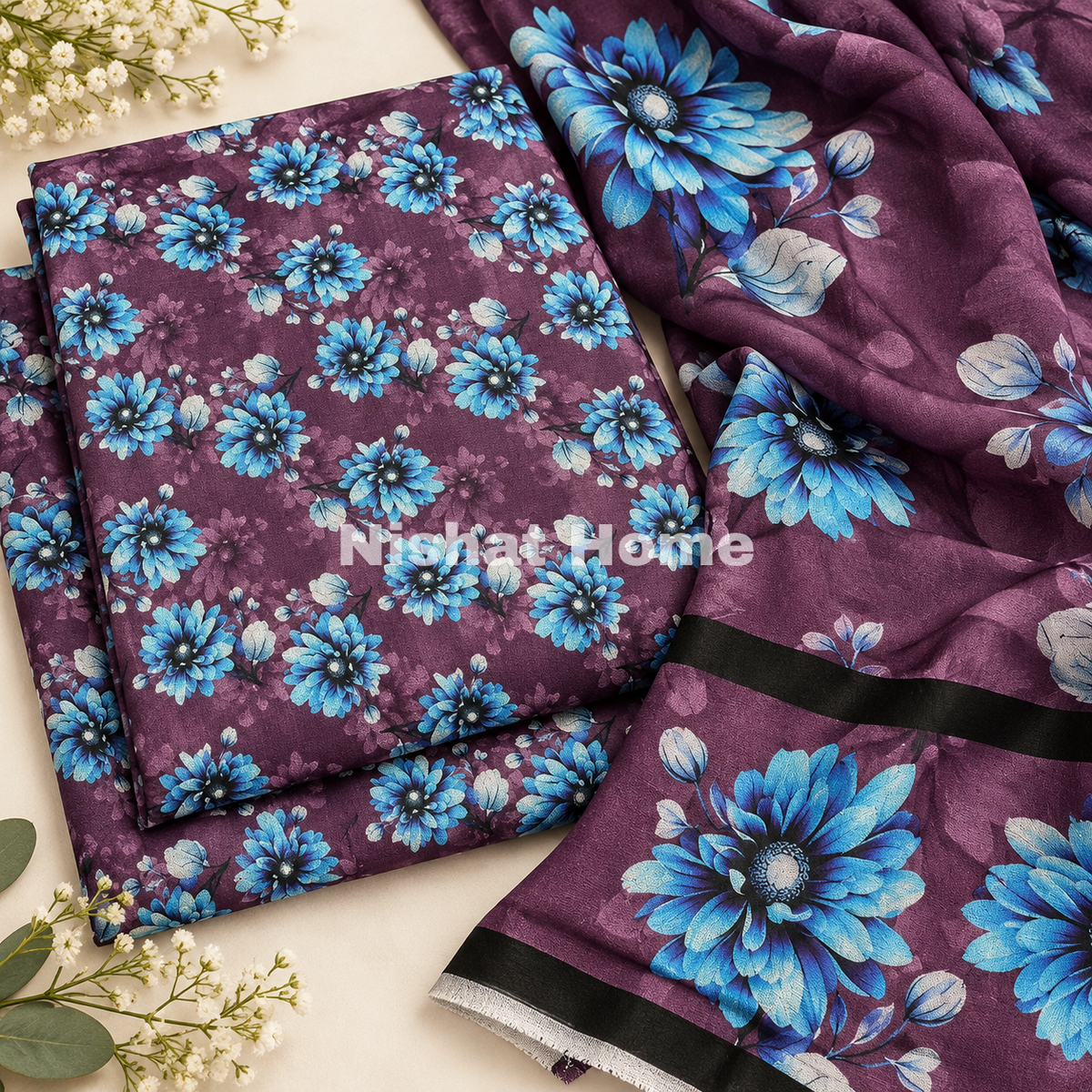 Alnina Women Winter Dhanak Same Dopatta - 3pcs - ADS07