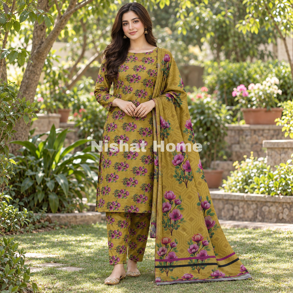 Alnina Women Winter Dhanak Same Dopatta - 3pcs - ADS08