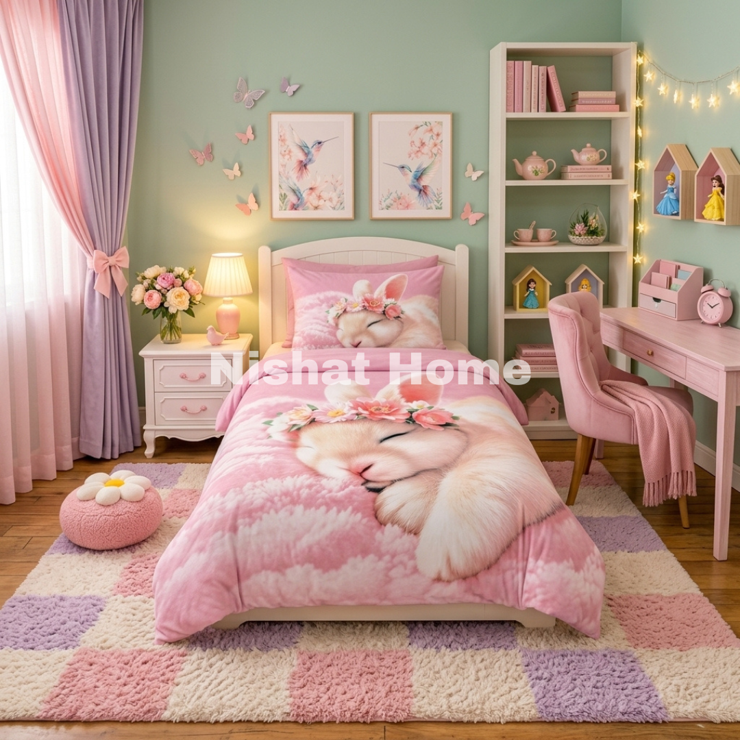 Divine Pure Cotton Kids Bed Sheet - Bunny - Single - DSB242