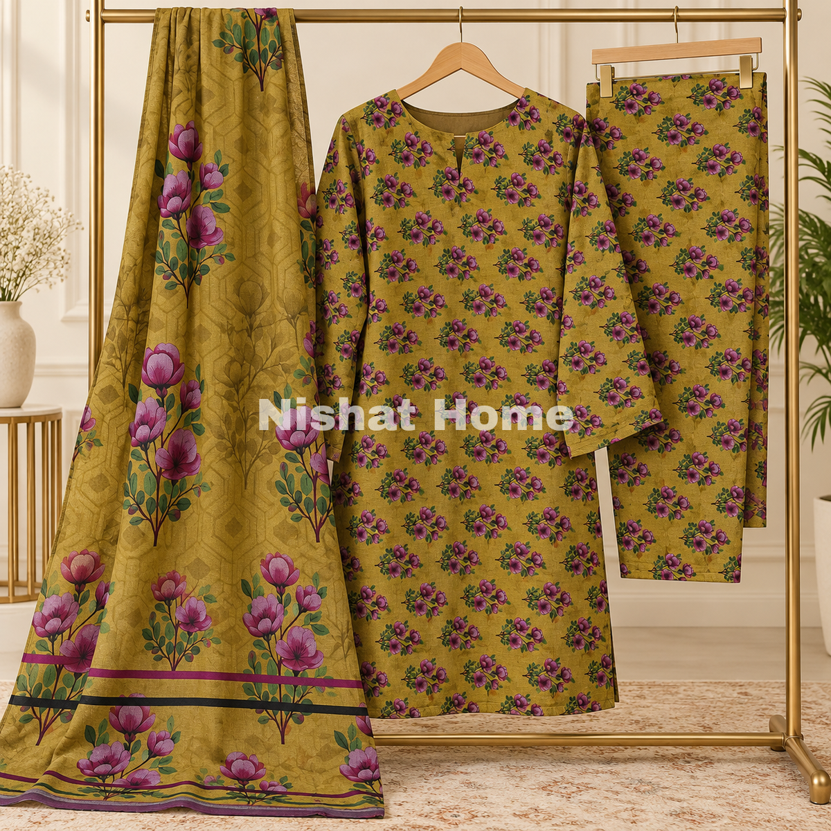 Alnina Women Winter Dhanak Same Dopatta - 3pcs - ADS08