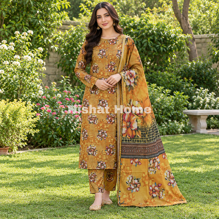 Alnina Women Winter Dhanak Same Dopatta - 3pcs - ADS09