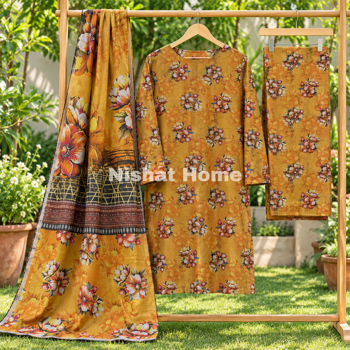 Alnina Women Winter Dhanak Same Dopatta - 3pcs - ADS09