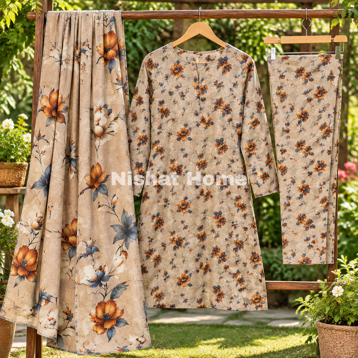 Alnina Women Winter Dhanak Same Dopatta - 3pcs - ADS10
