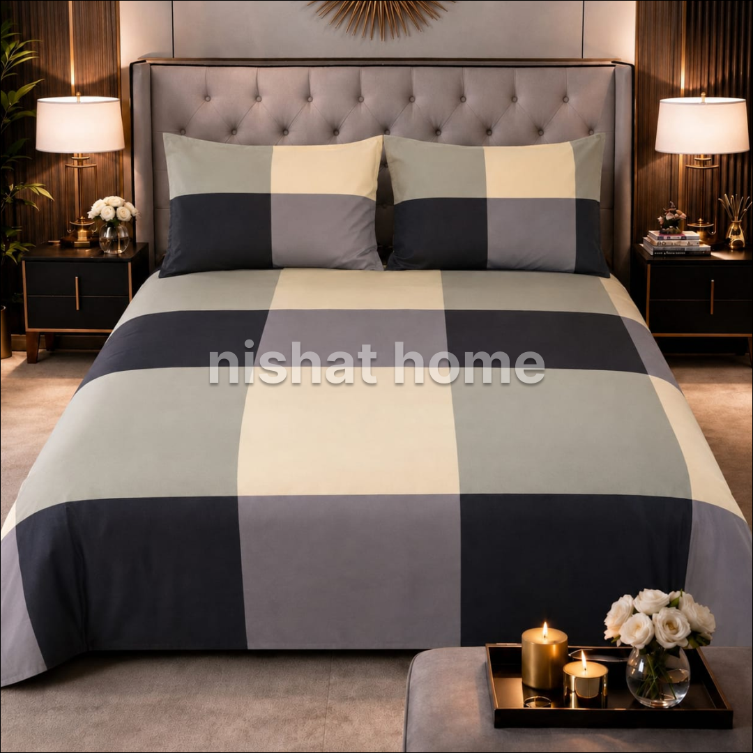 Luvoza Cotton Bed Sheet - King - 3pcs - CSB435