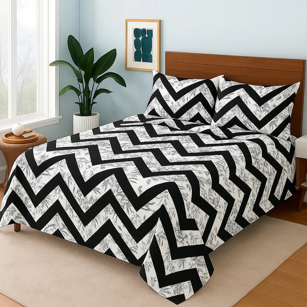 Luvoza Cotton Bed Sheet - King - 3pcs - CSB398