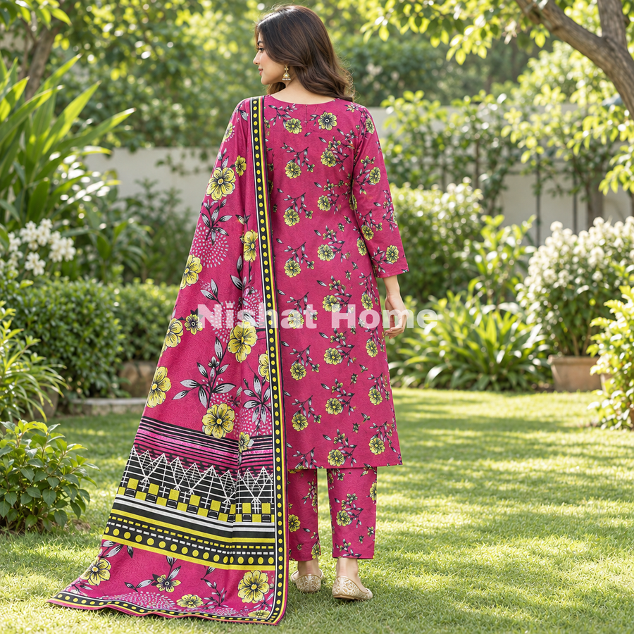Alnina Women Winter Dhanak Same Dopatta - 3pcs - ADS11