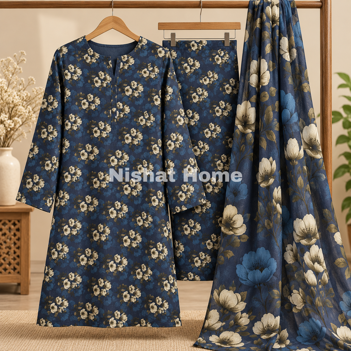 Alnina Women Winter Dhanak Same Dopatta - 3pcs - ADS13