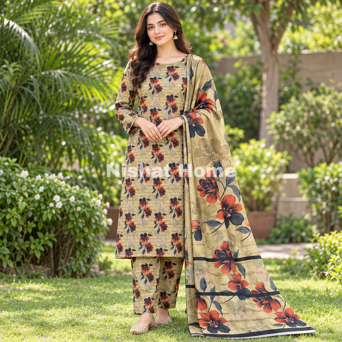 Alnina Women Winter Dhanak Same Dopatta - 3pcs - ADS14
