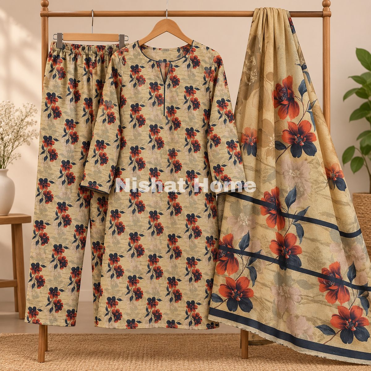 Alnina Women Winter Dhanak Same Dopatta - 3pcs - ADS14