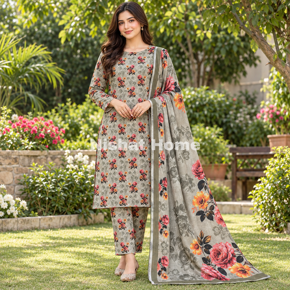 Alnina Women Winter Dhanak Same Dopatta - 3pcs - ADS15