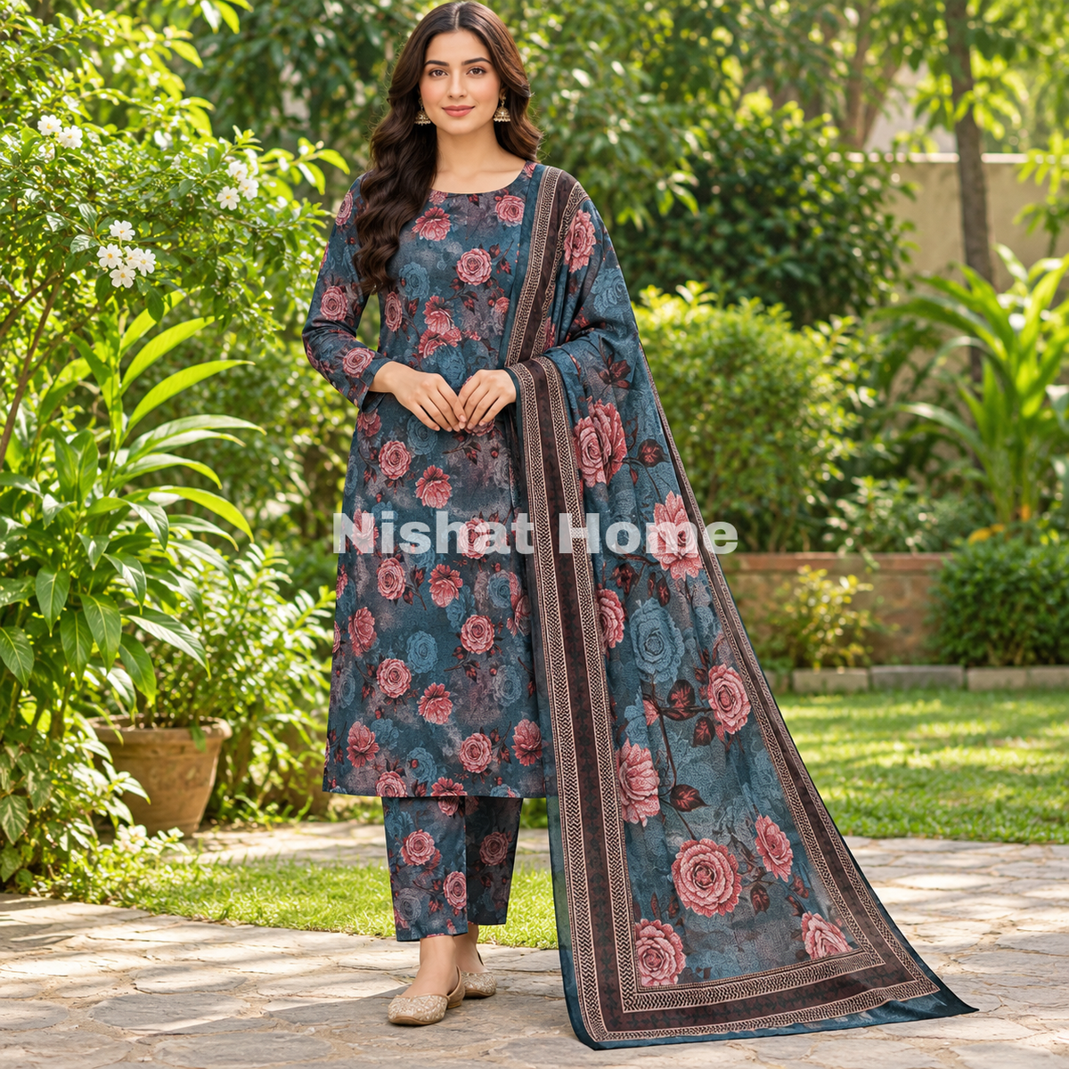 Alnina Women Winter Dhanak Same Dopatta - 3pcs - ADS02