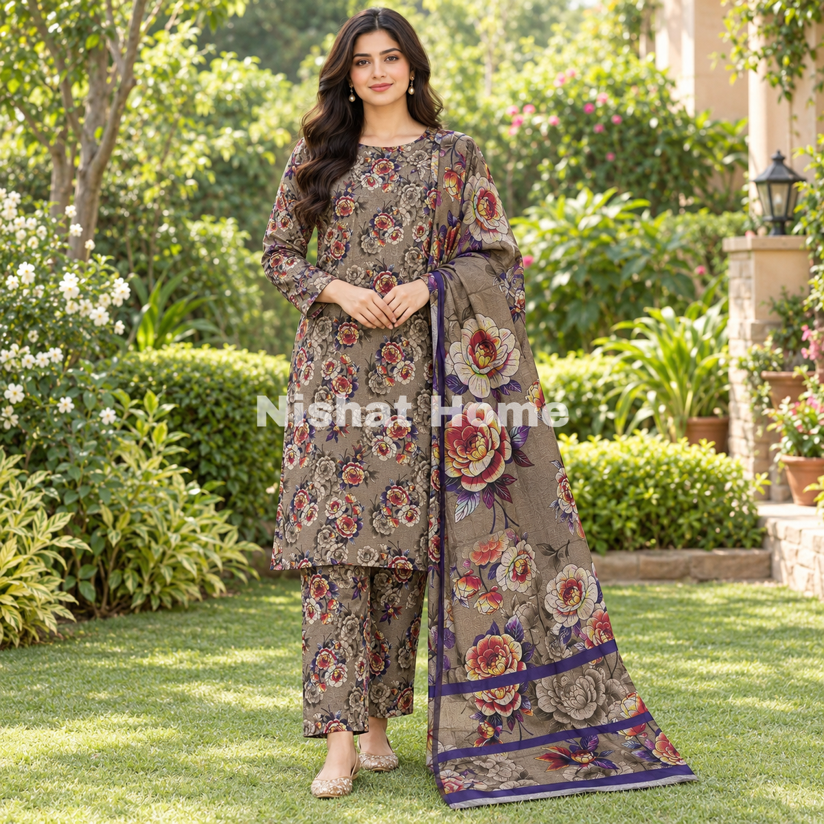 Alnina Women Winter Dhanak Same Dopatta - 3pcs - ADS16