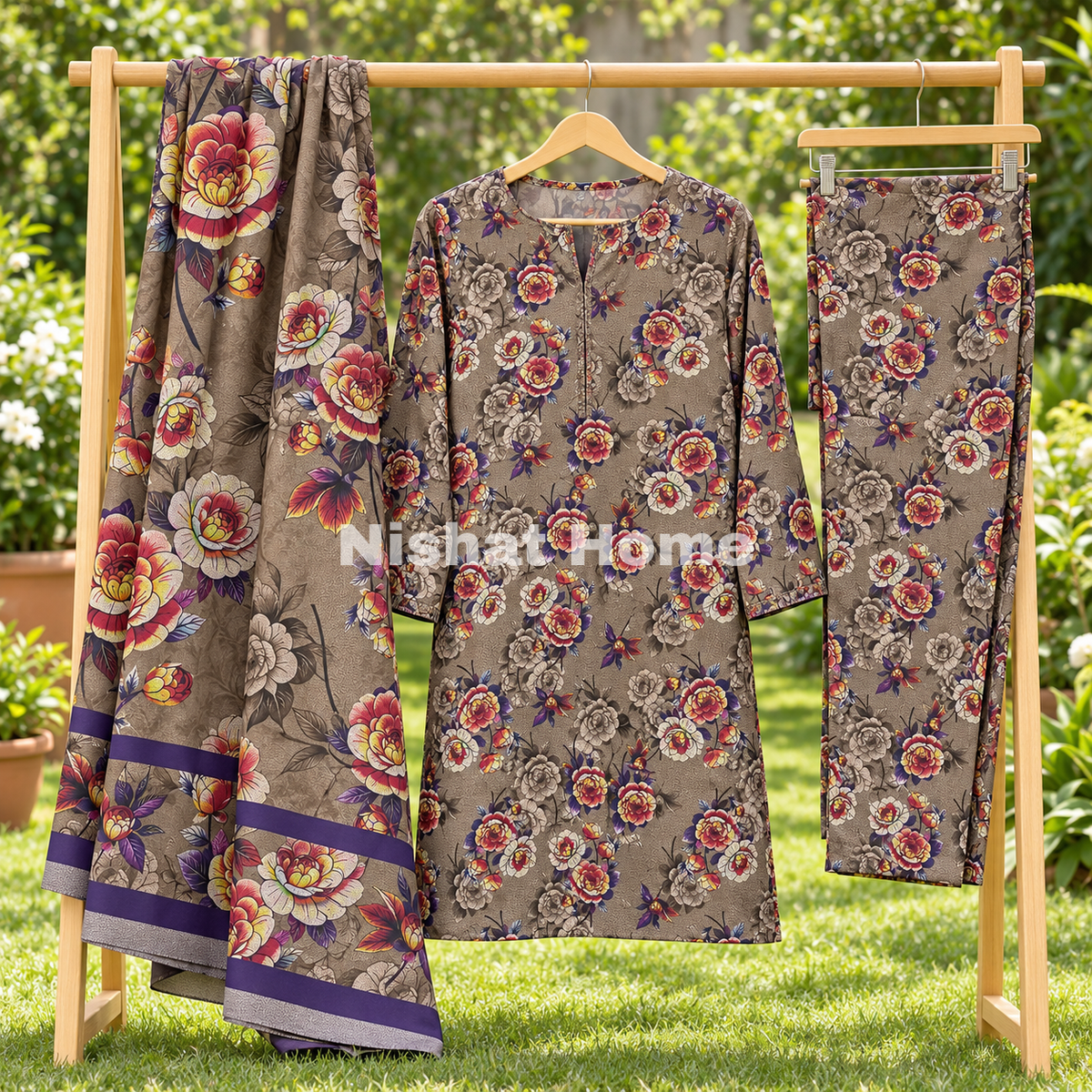 Alnina Women Winter Dhanak Same Dopatta - 3pcs - ADS16
