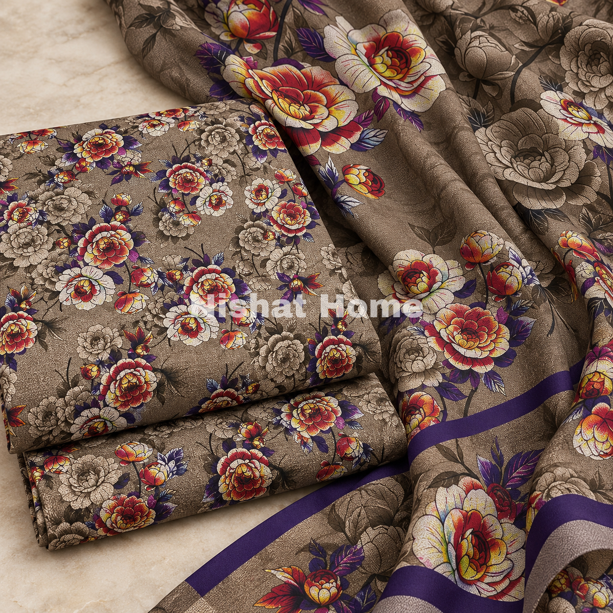 Alnina Women Winter Dhanak Same Dopatta - 3pcs - ADS16