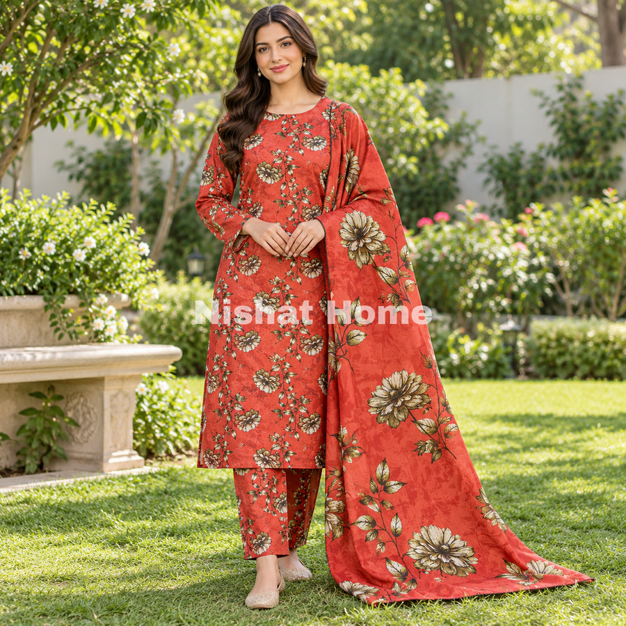 Alnina Women Winter Dhanak Same Dopatta - 3pcs - ADS17