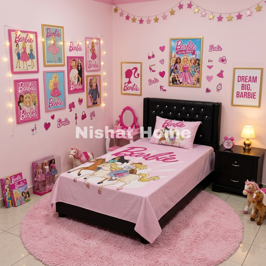 Divine Pure Cotton Kids Bed Sheet - Barbie - Single - DSB236
