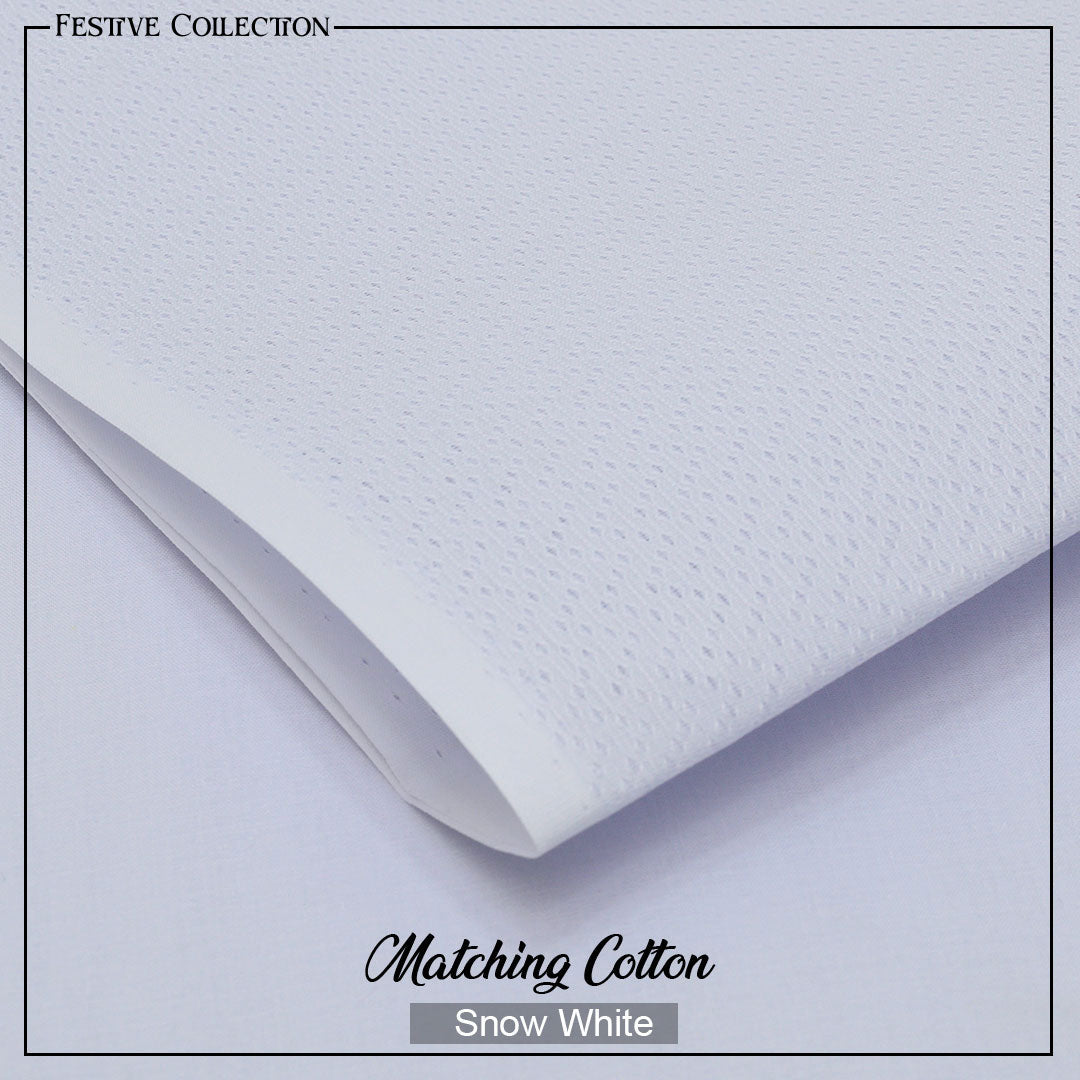 Naqsh Festive Hard Cotton - 2pcs - White - FHC01