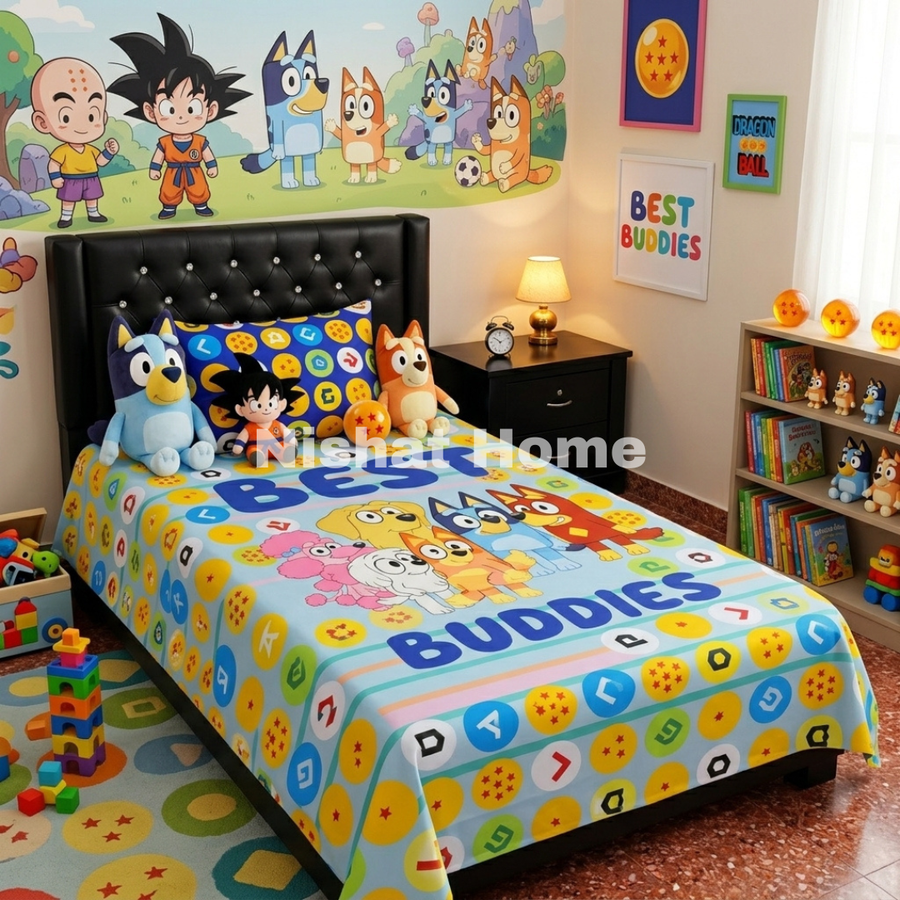 Divine Pure Cotton Kids Bed Sheet - Buddies - Single - DSB233