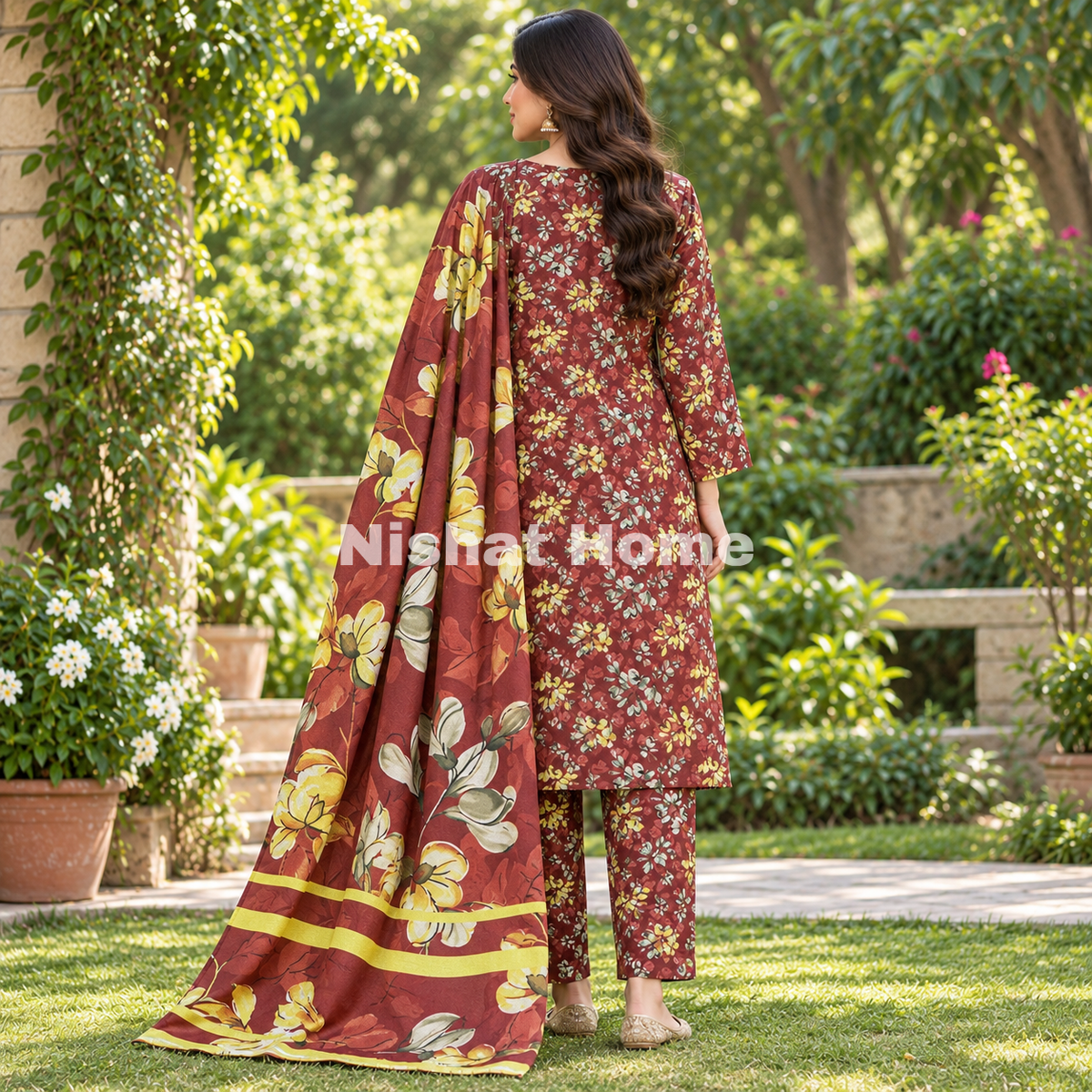 Alnina Women Winter Dhanak Same Dopatta - 3pcs - ADS03