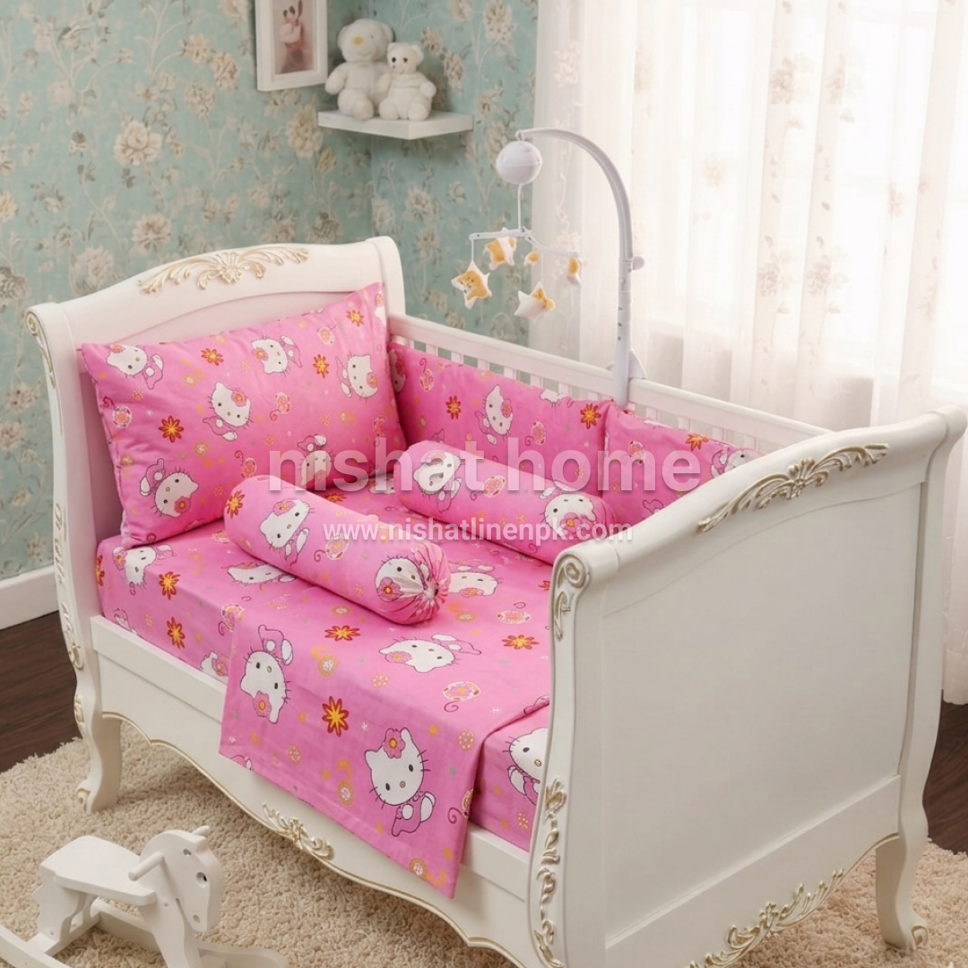 Baby Crib Bedding Set - Hello Kitty - 4pcs - BCS07