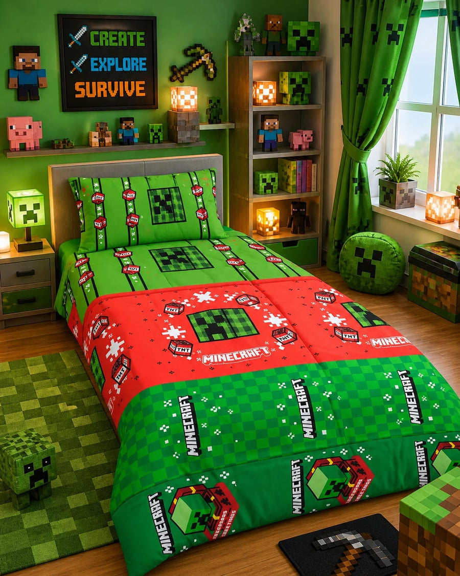 Divine Pure Cotton Kids Bed Sheet - Mine Craft - Single - DSB232