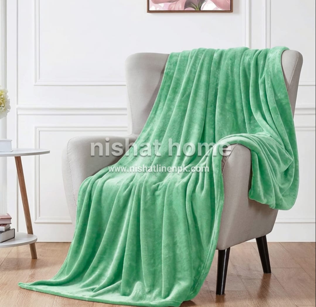 Luxury Plush Fleece Blanket - King - Mint Green  - PFB11