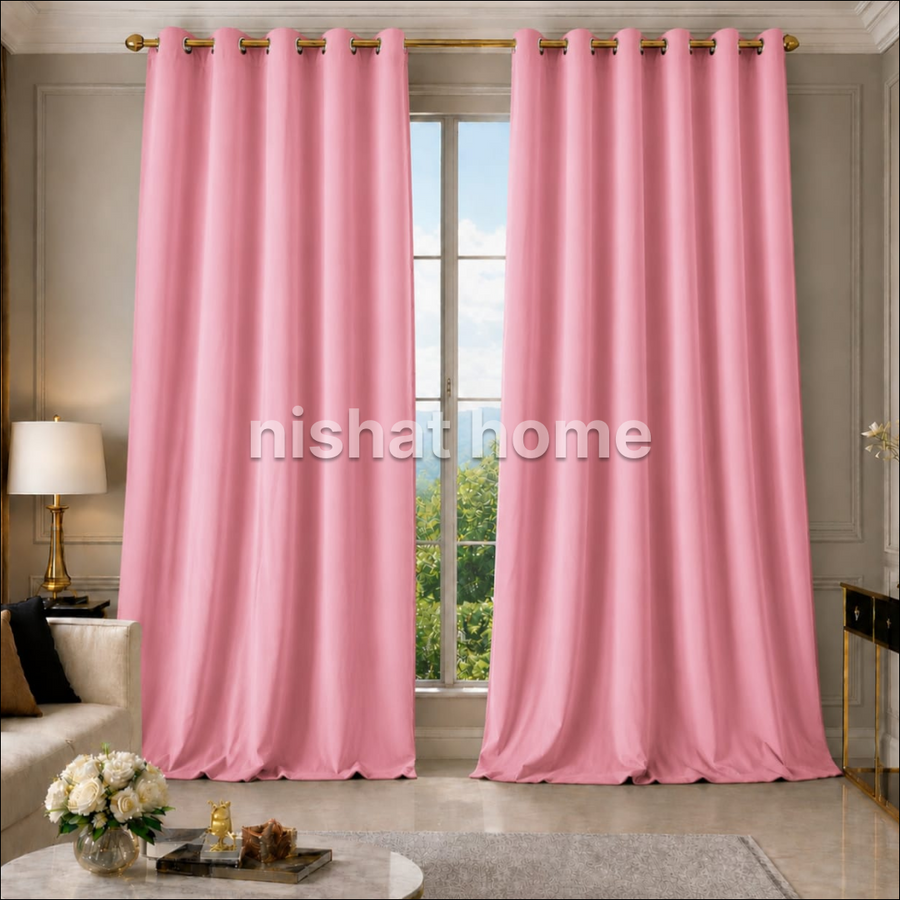 Xato Velvet Solid Curtain - Pink - XVC13