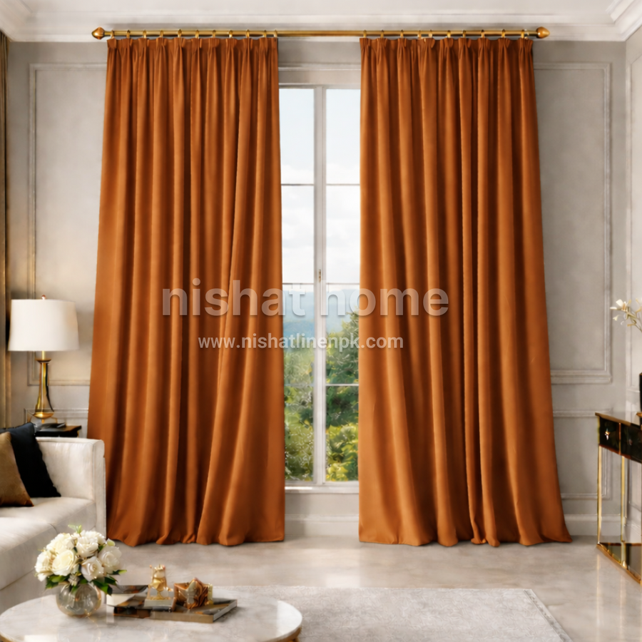 Xato Velvet Solid Curtain - Skin - XVC09