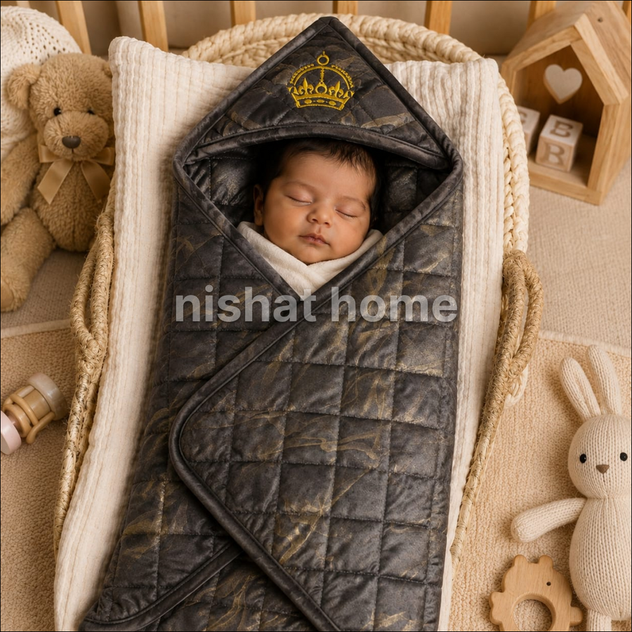 Baby Velvet Blanket / Wrapping Sheet - Brown - BWS03