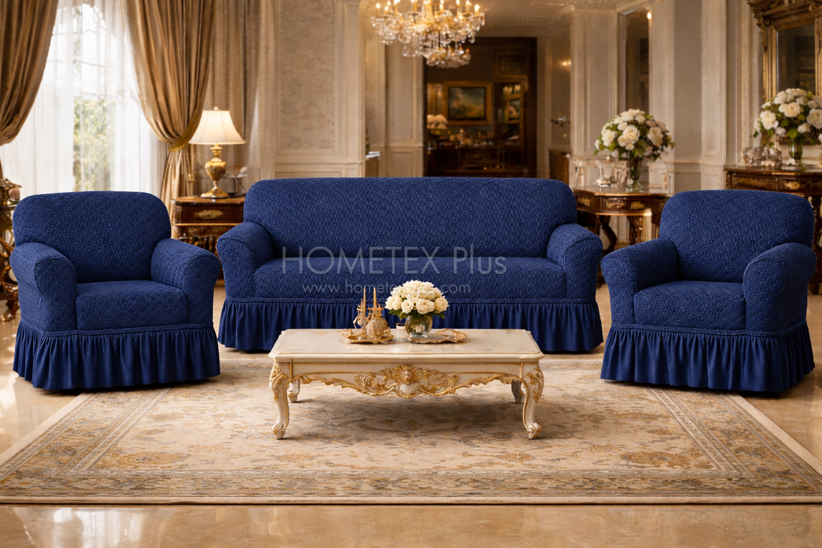 Butterfly Luxury Sofa Cover - Zaffre Navy - BSC04