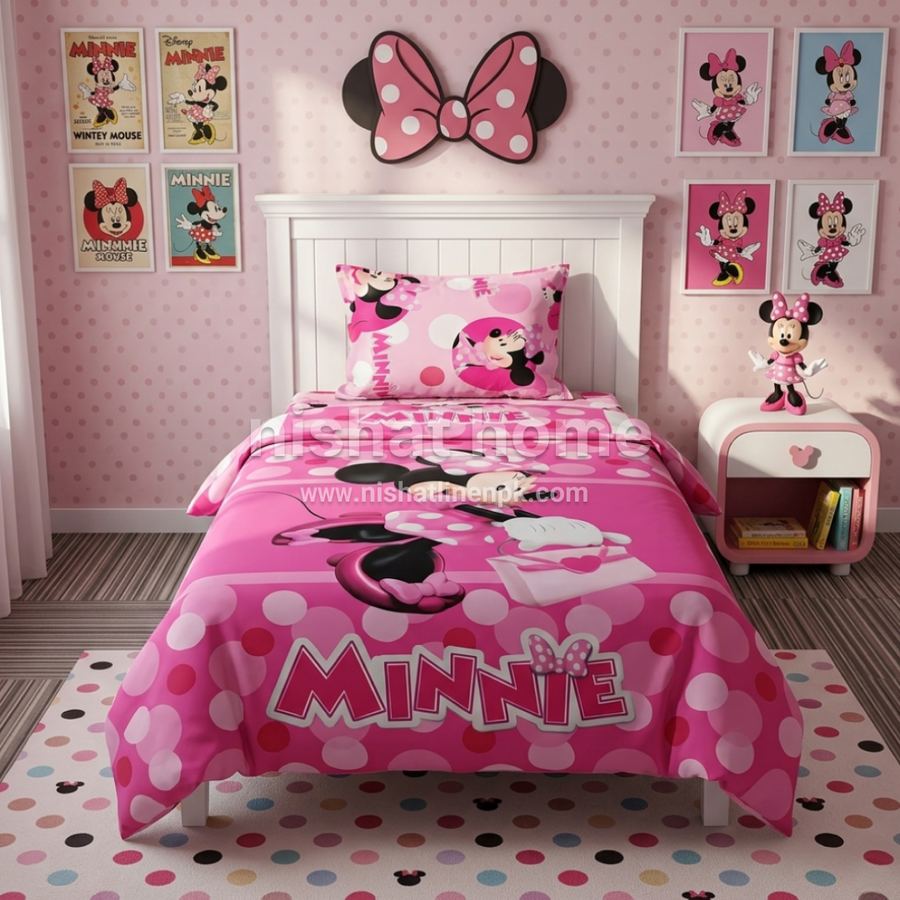 Divine Pure Cotton Kids Bed Sheet - Minnie - Single - DSB177