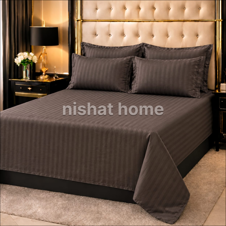 Royal Pure Cotton Bed Sheet with 4 Pillows - King - 5pcs - RFP29