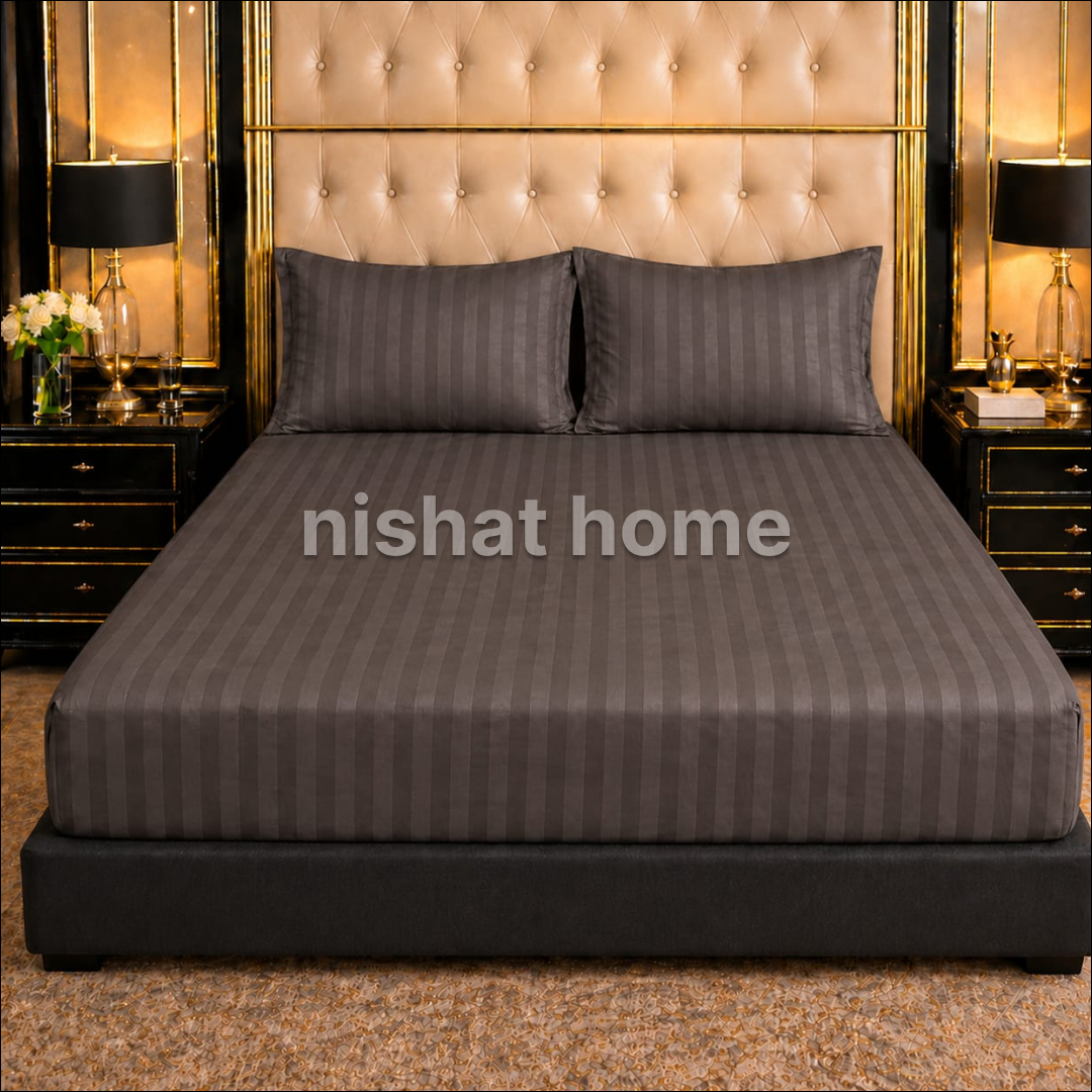 Royal Pure Cotton Fitted Bed Sheet - King - 3pcs - RBS35