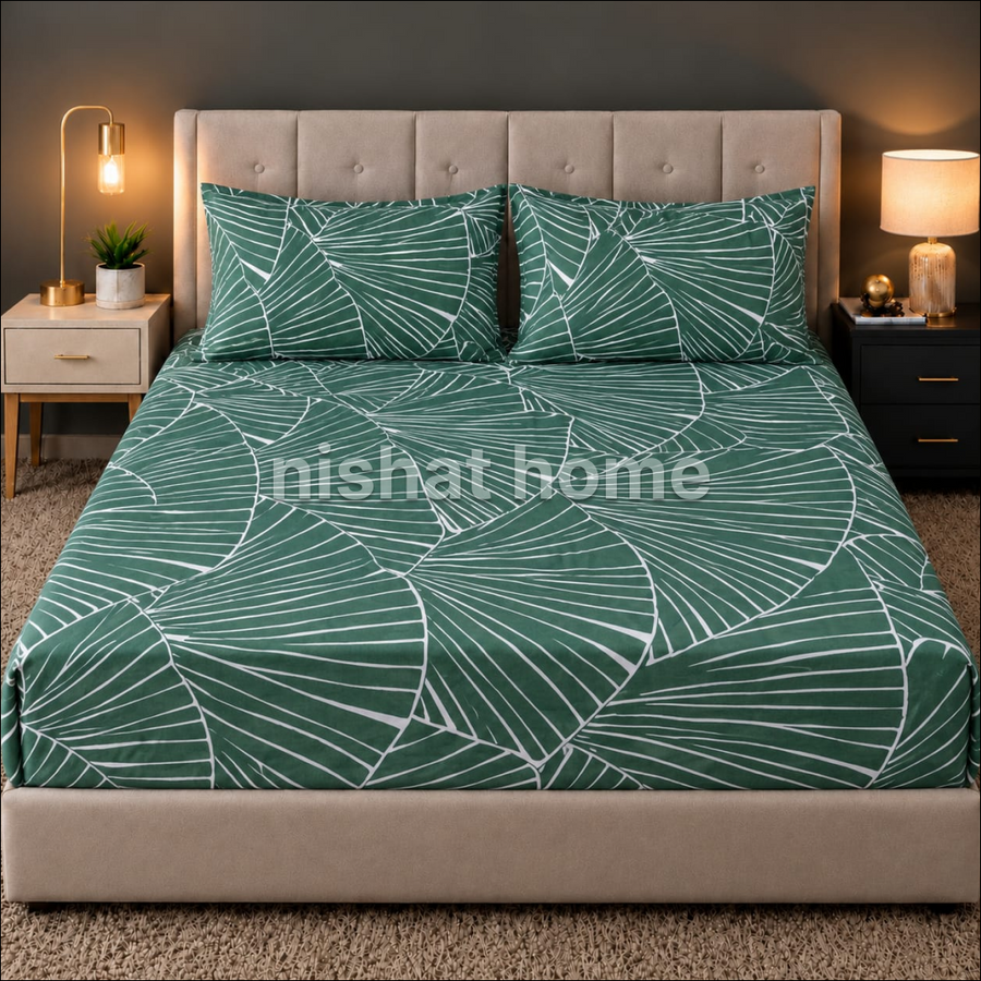 Royal Pure Cotton Printed Fitted Bed Sheet - King - 3pcs - RPF164