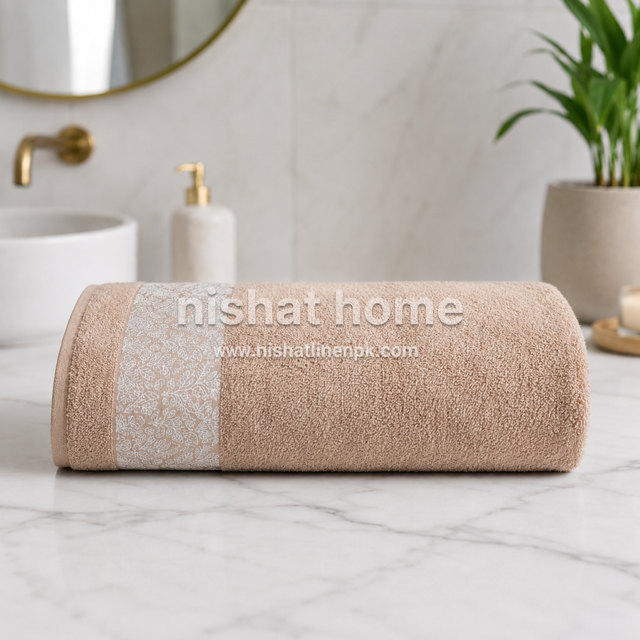 Export Quality Pure Cotton Bath Towel - Tawny - ET05