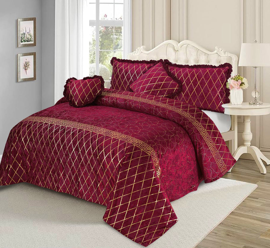 Mardian Bridal Velvet Bed Sheet Set - 5pcs - MVB18