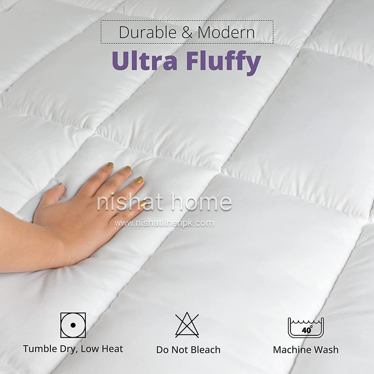 Luxury Mattress Topper - White - LMT01