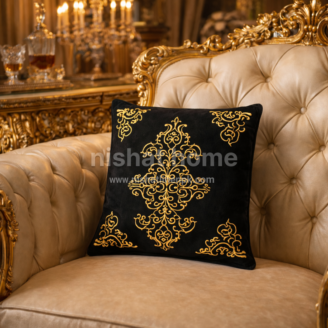 Modzo Italian Velvet Cushion - Black - MCC01
