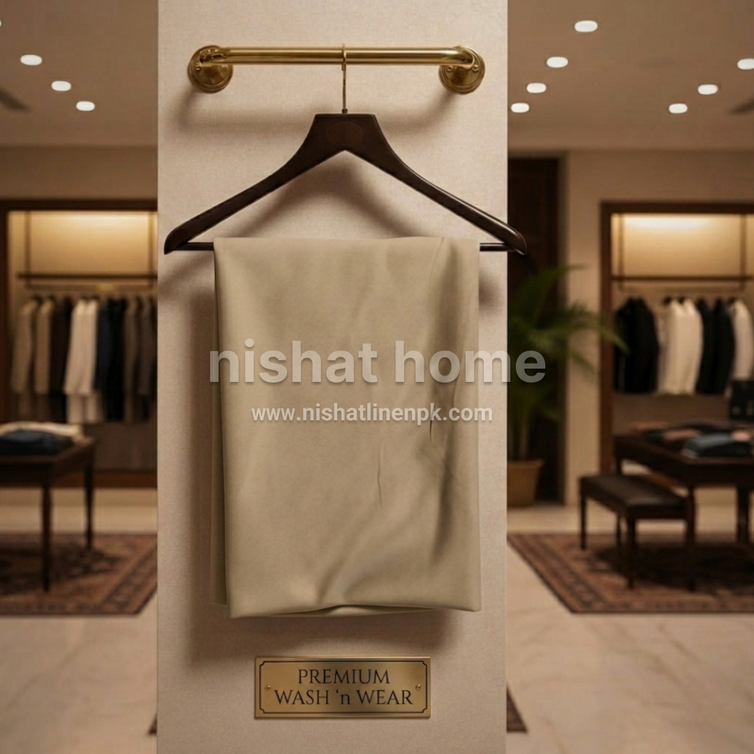 Khushi Men Premium Wash n Wear - 2pcs - Khaki - KWW15