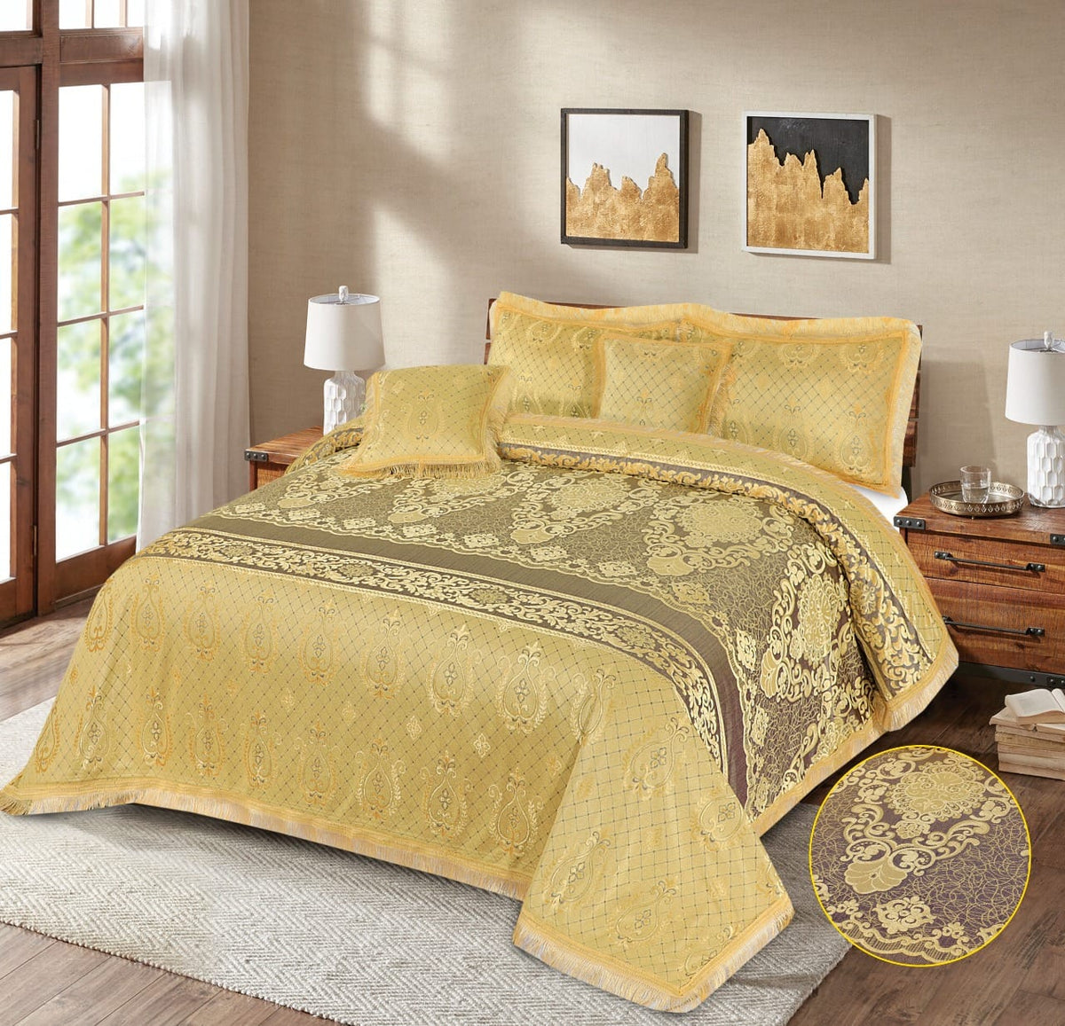 Marry Silver Bridal Bed Sheet Set - Palachi - 3pcs - MSB16