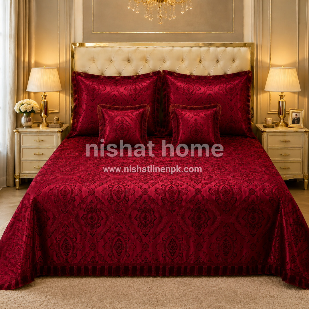 Marry Silver Bridal Bed Sheet Set - Palachi - 5pcs - MSB33