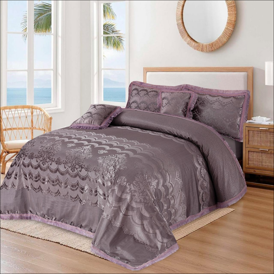 Marry Silver Bridal Bed Sheet Set - Palachi - 5pcs - MSB35